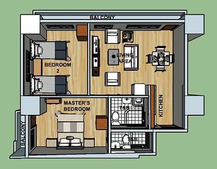 2 Bedroom floor plan
