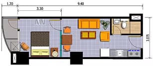 1-Bedroom Unit floor plan